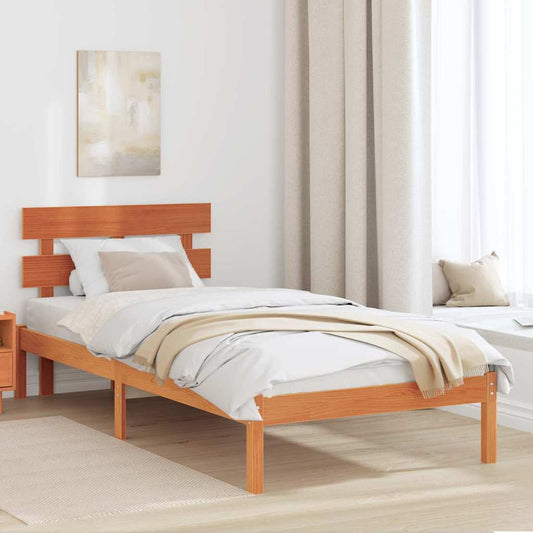 Struttura del letto Marrone 75 x 190 cm Legno massello di pino | homemem39