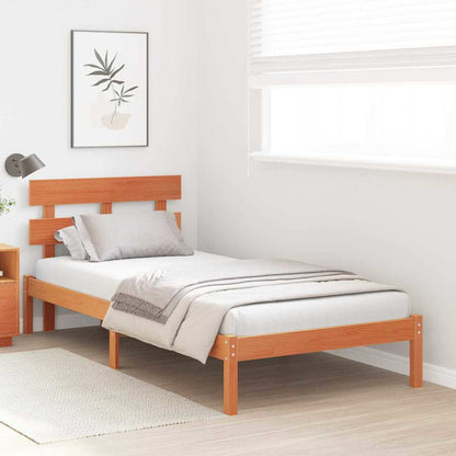 Struttura del letto Marrone 75 x 190 cm Legno massello di pino | homemem39