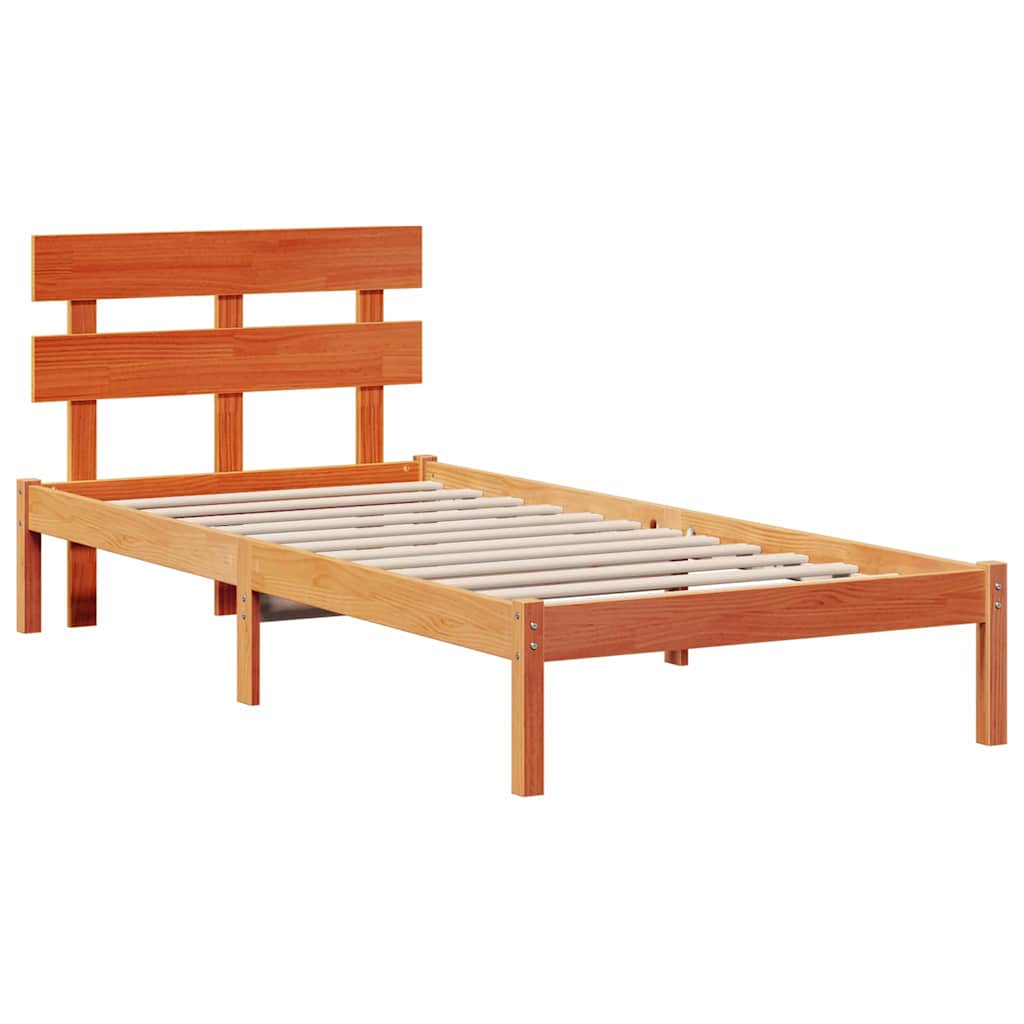 Struttura del letto Marrone 75 x 190 cm Legno massello di pino | homemem39