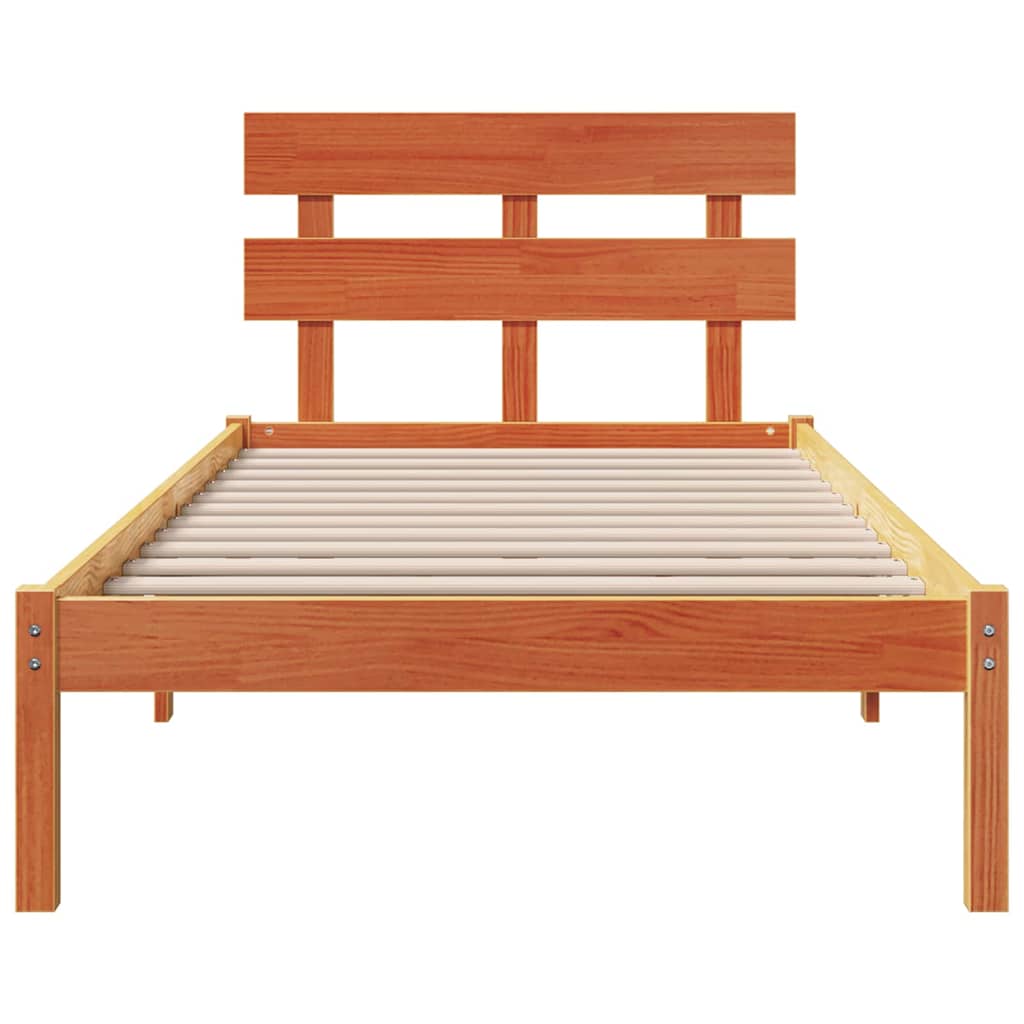 Struttura del letto Marrone 75 x 190 cm Legno massello di pino | homemem39