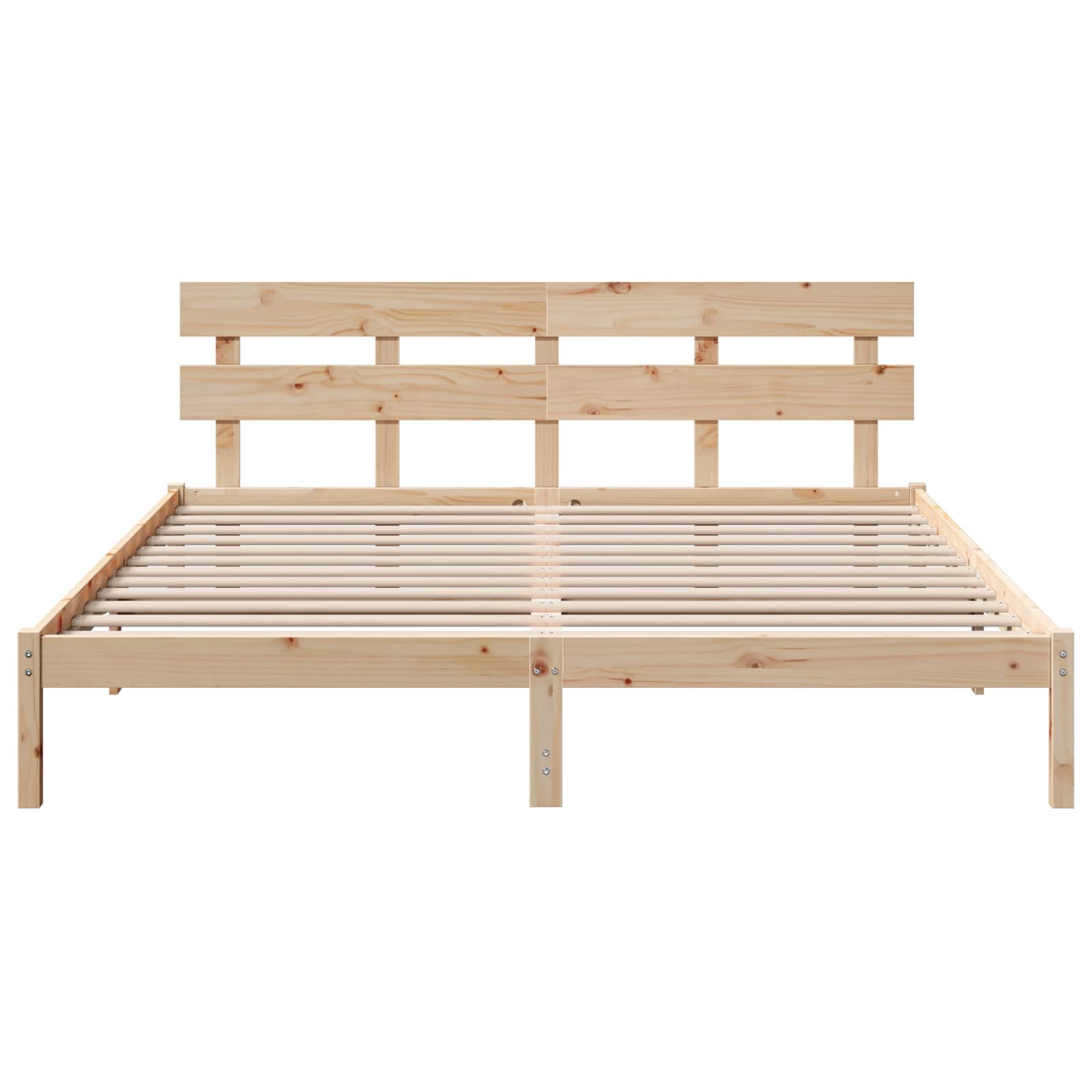 Struttura del letto Marrone 200 x 200 cm Legno massello di pino | homemem39