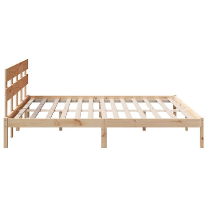 Struttura del letto Marrone 200 x 200 cm Legno massello di pino | homemem39