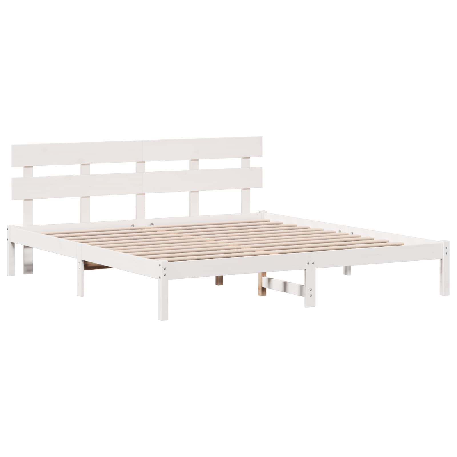 Struttura del letto Bianco 200 x 200 cm Legno massello di pino | homemem39