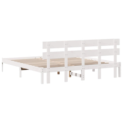 Struttura del letto Bianco 200 x 200 cm Legno massello di pino