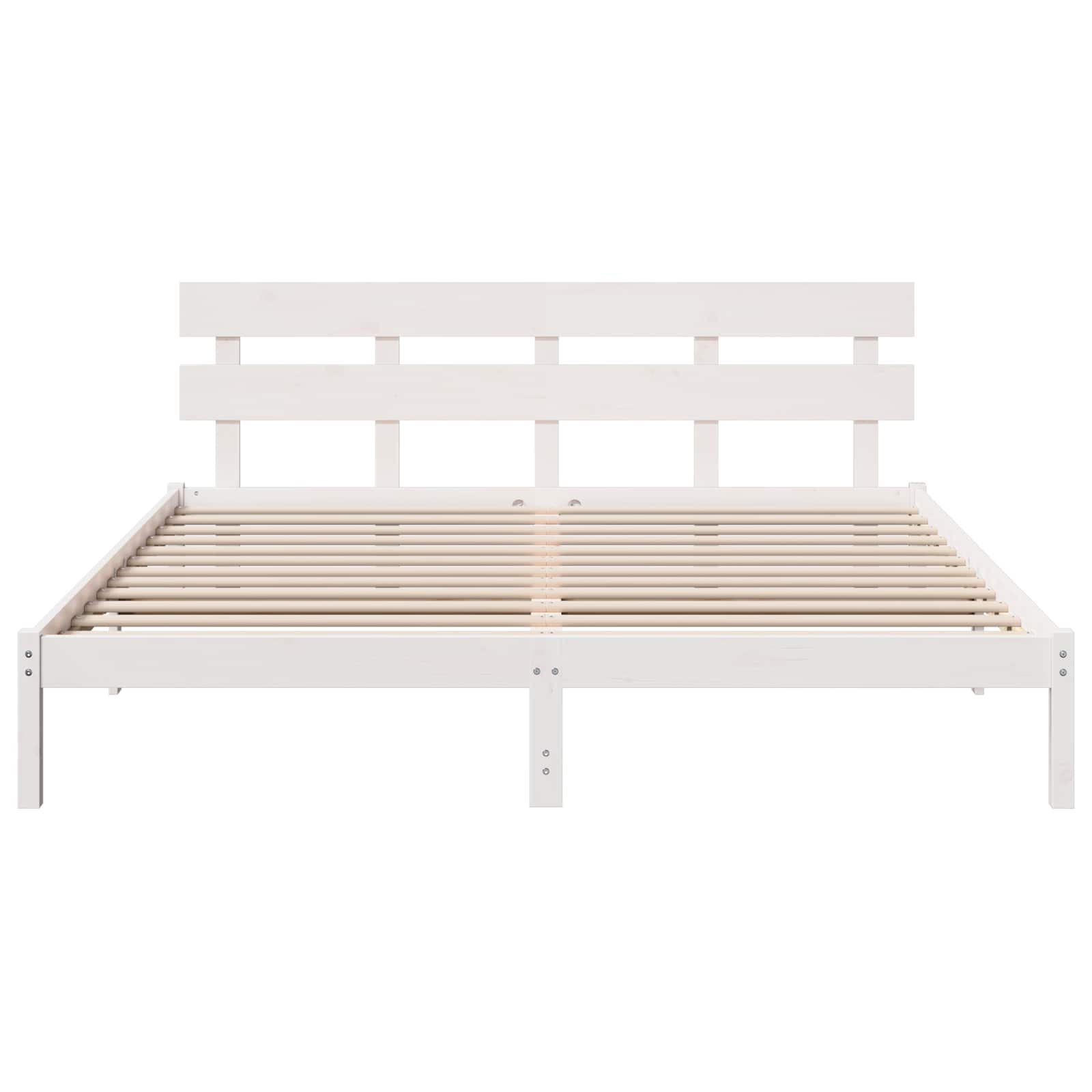 Struttura del letto Bianco 200 x 200 cm Legno massello di pino | homemem39