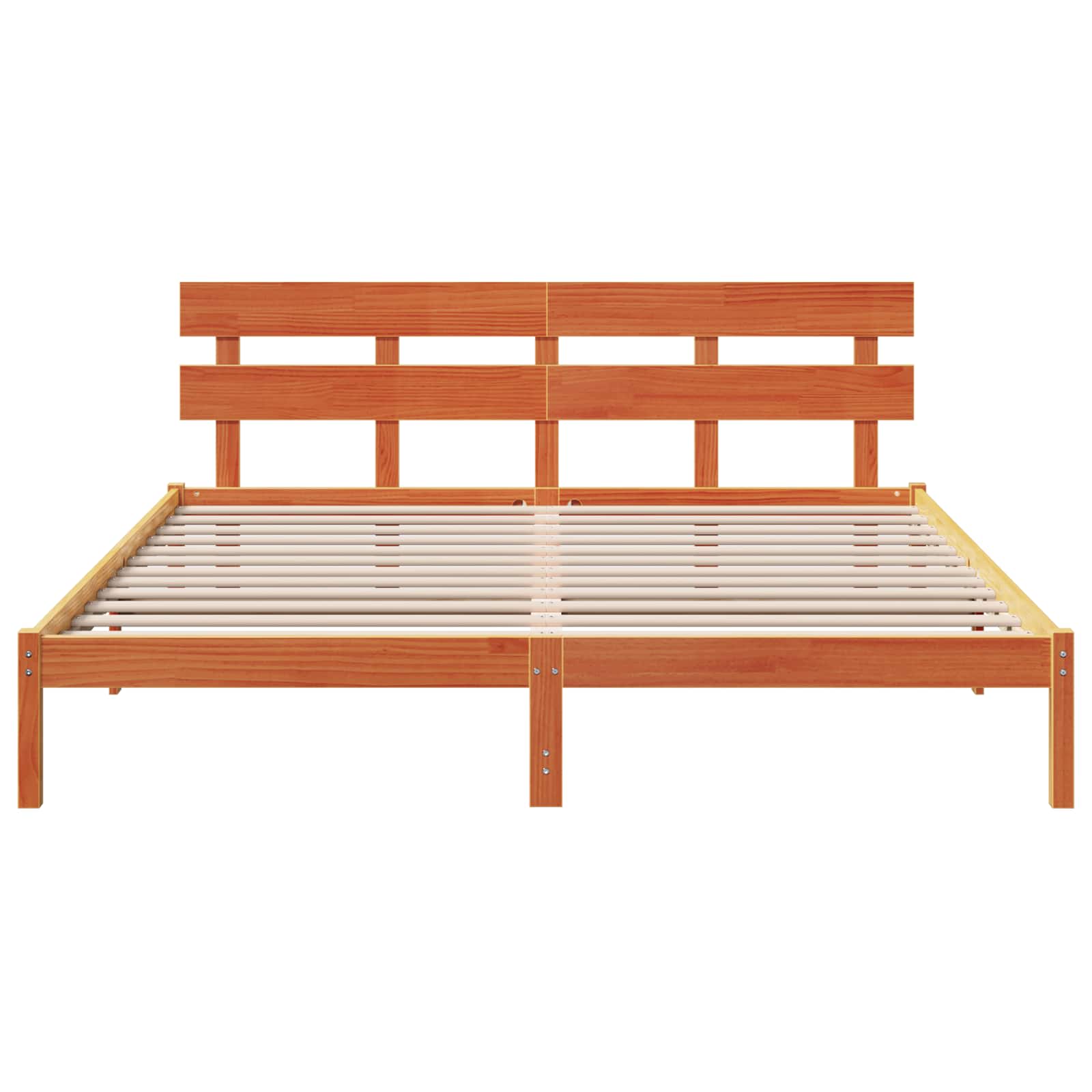 Struttura del letto Marrone 200 x 200 cm Legno massello di pino | homemem39