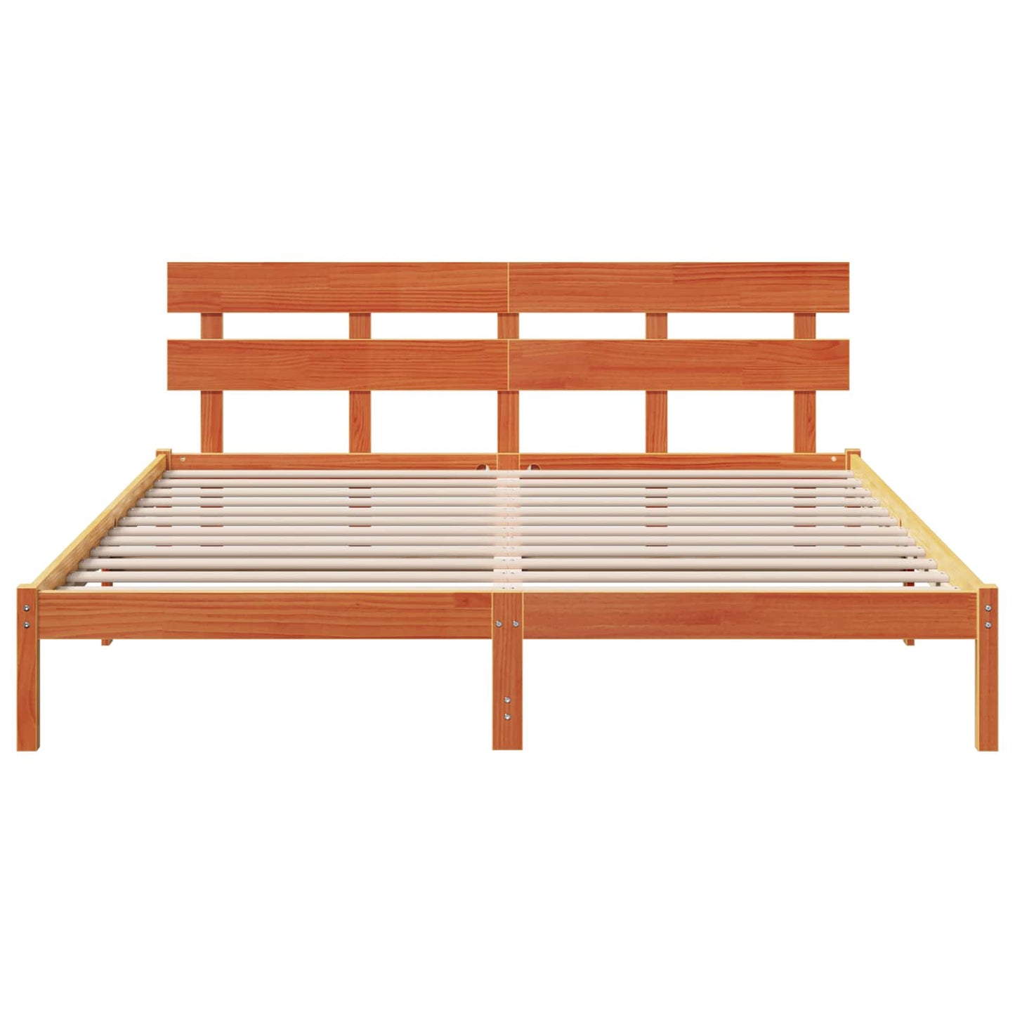 Struttura del letto Marrone 200 x 200 cm Legno massello di pino | homemem39