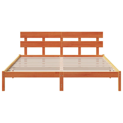 Struttura del letto Marrone 200 x 200 cm Legno massello di pino
