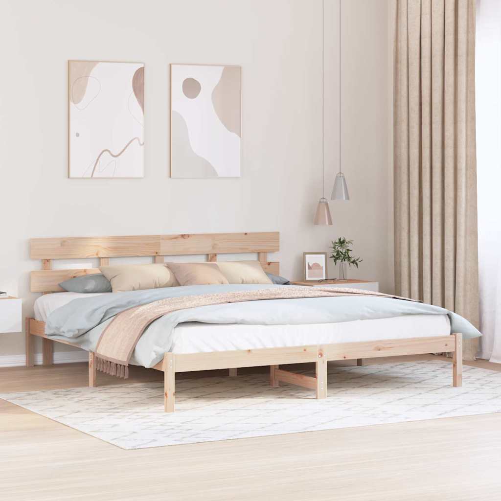 Struttura del letto Marrone 180 x 200 cm Legno massello di pino | homemem39