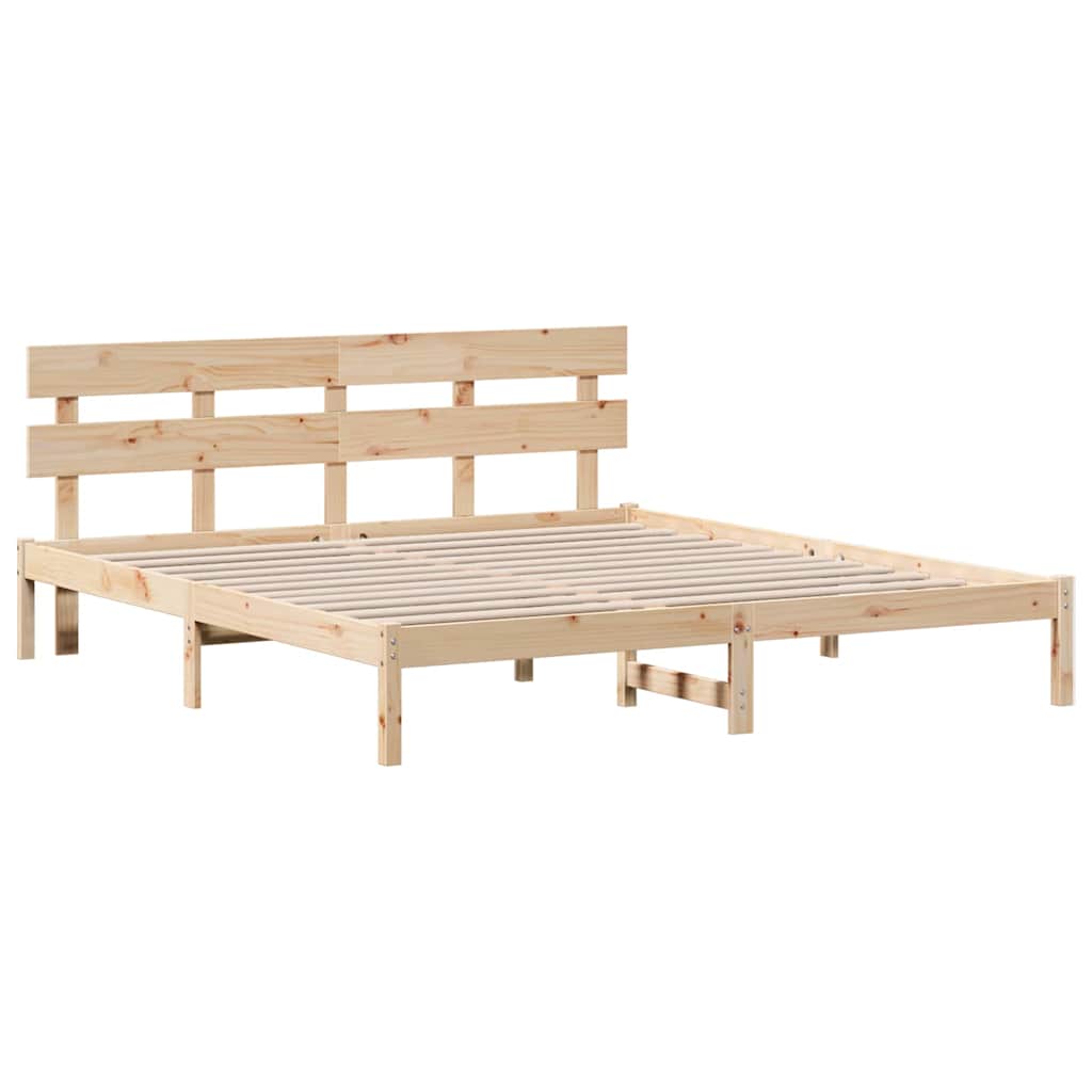 Struttura del letto Marrone 180 x 200 cm Legno massello di pino | homemem39