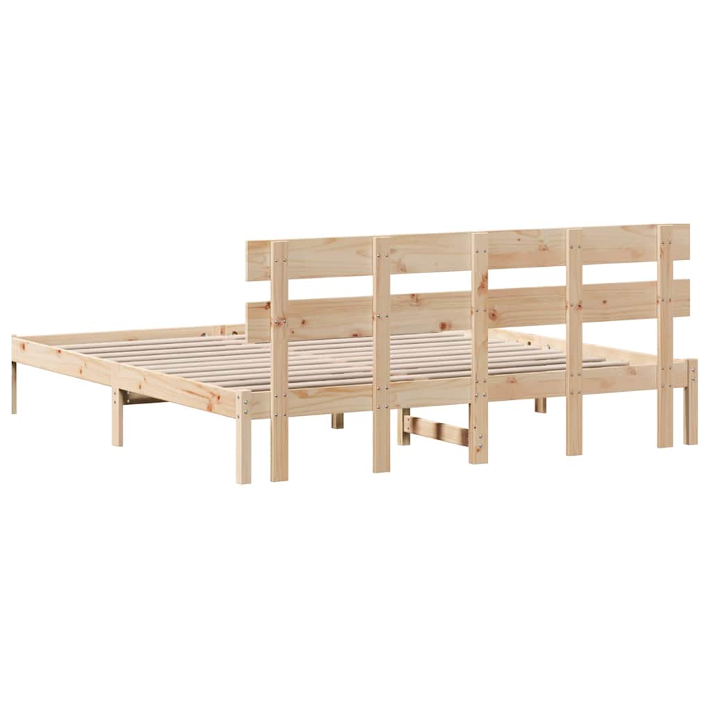 Struttura del letto Marrone 180 x 200 cm Legno massello di pino | homemem39