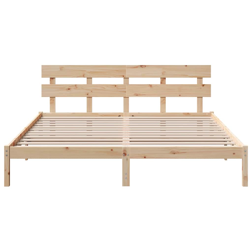 Struttura del letto Marrone 180 x 200 cm Legno massello di pino | homemem39