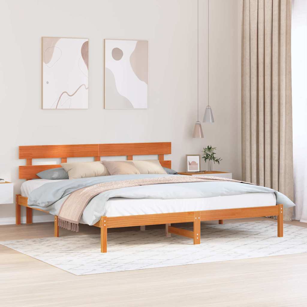 Struttura del letto Marrone 180 x 200 cm Legno massello di pino | homemem39