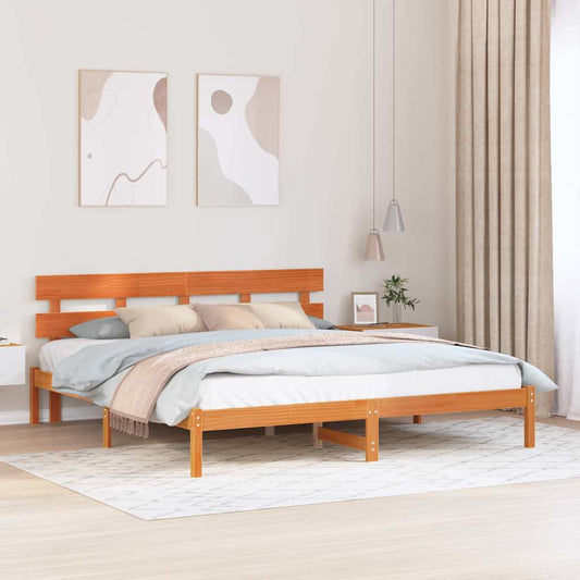 Struttura del letto Marrone 180 x 200 cm Legno massello di pino | homemem39