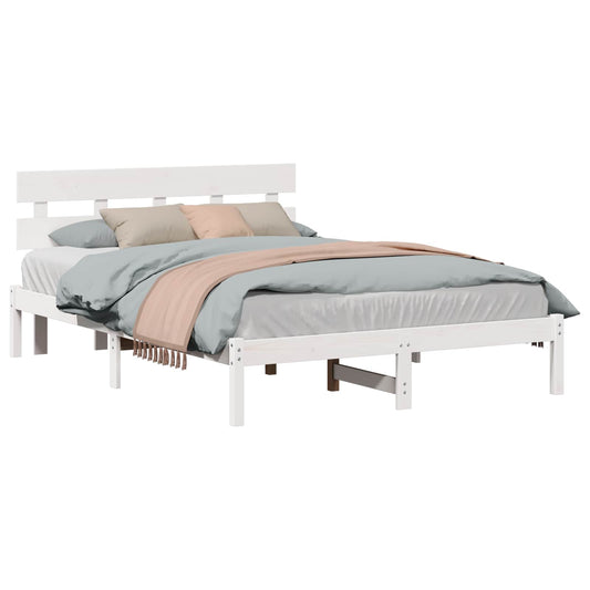 Struttura del letto Bianco 150 x 200 cm Legno massello di pino | homemem39
