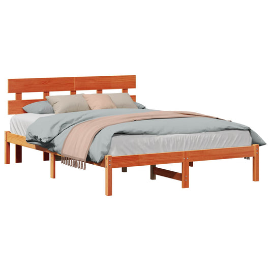 Struttura del letto Marrone 150 x 200 cm Legno massello di pino | homemem39