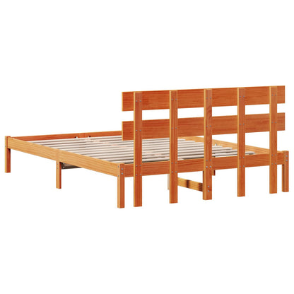 Struttura del letto Marrone 140 x 200 cm Legno massello di pino | homemem39