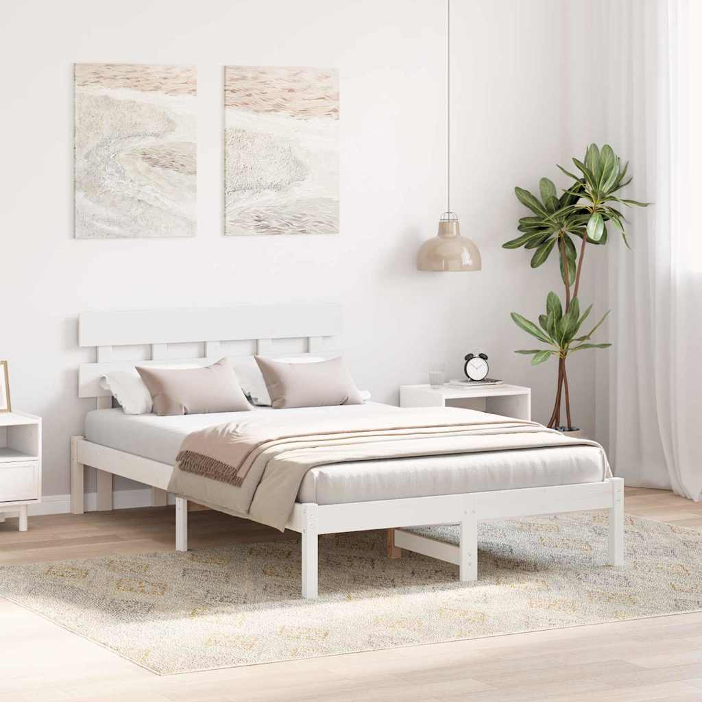 Struttura del letto Bianco 120 x 190 cm Legno massello di pino | homemem39