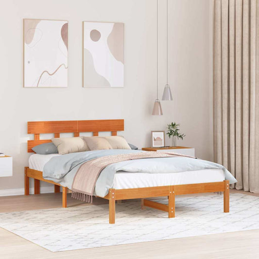 Struttura del letto Marrone 120 x 190 cm Legno massello di pino | homemem39