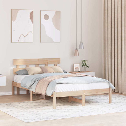 Struttura del letto Marrone 140 x 190 cm Legno massello di pino | homemem39