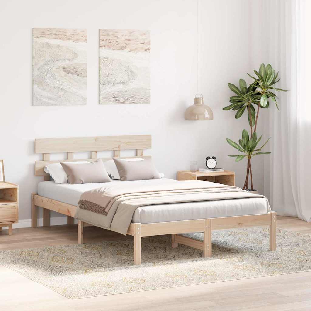 Struttura del letto Marrone 140 x 190 cm Legno massello di pino | homemem39