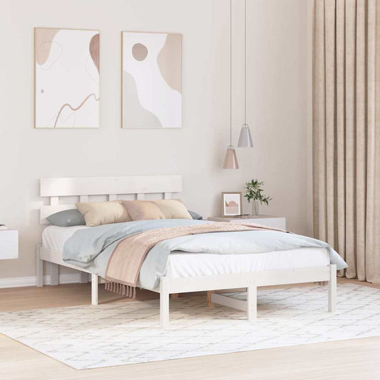 Struttura del letto Bianco 140 x 190 cm Legno massello di pino | homemem39