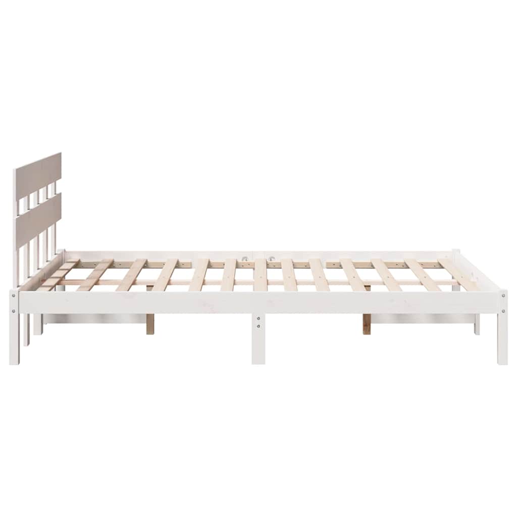 Struttura del letto Bianco 140 x 190 cm Legno massello di pino | homemem39