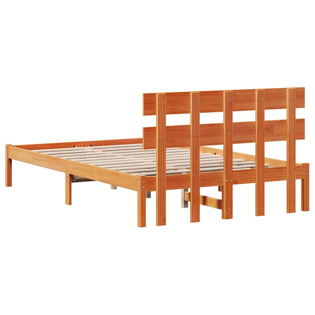 Struttura del letto Marrone 140 x 190 cm Legno massello di pino | homemem39