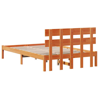 Struttura del letto Marrone 140 x 190 cm Legno massello di pino | homemem39