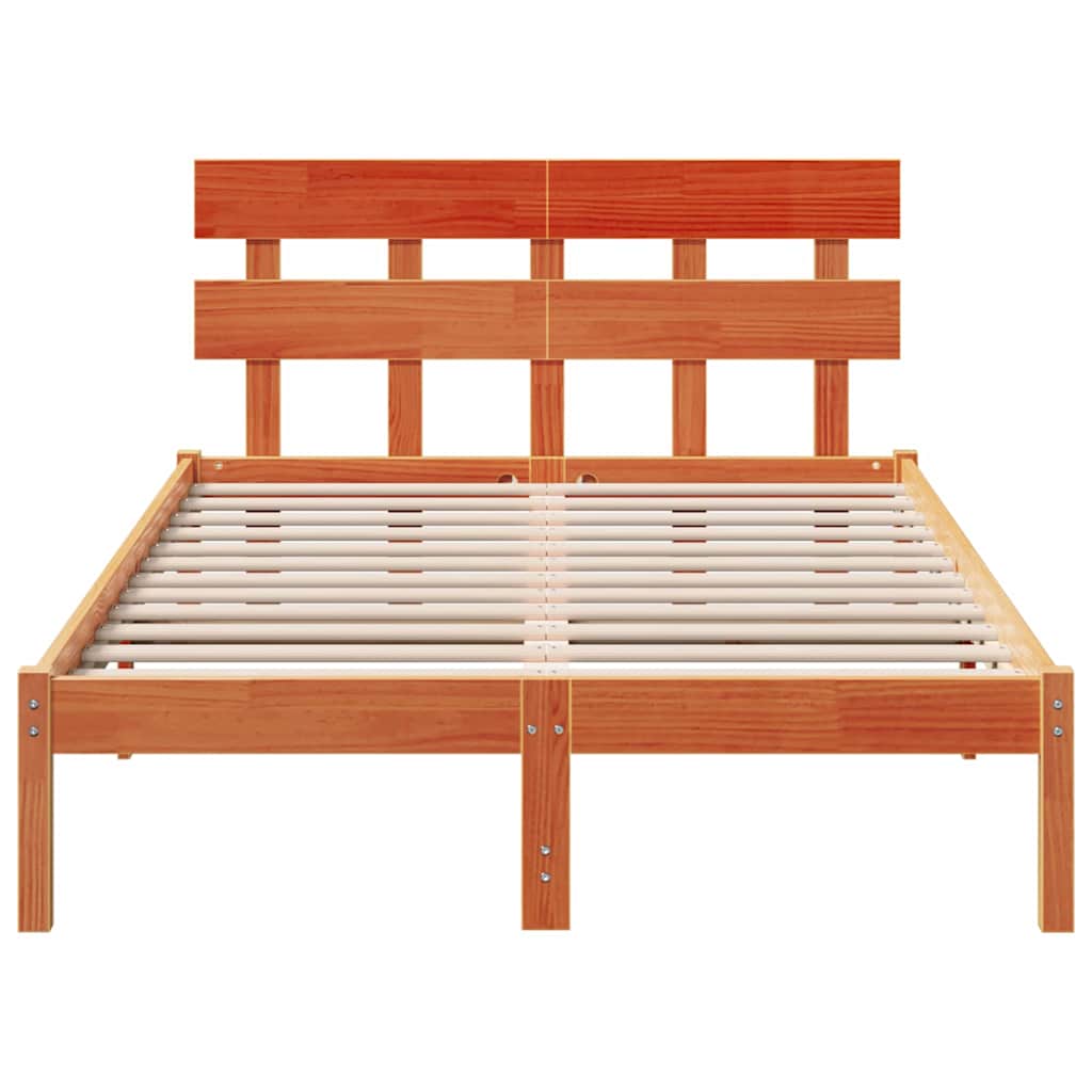 Struttura del letto Marrone 140 x 190 cm Legno massello di pino | homemem39