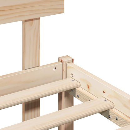 Struttura del letto Marrone 135 x 190 cm Legno massello di pino