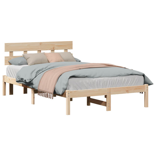 Struttura del letto Marrone 135 x 190 cm Legno massello di pino | homemem39