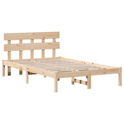 Struttura del letto Marrone 135 x 190 cm Legno massello di pino | homemem39
