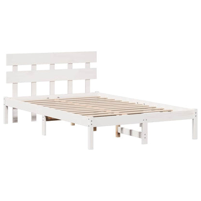 Struttura del letto Bianco 135 x 190 cm Legno massello di pino | homemem39
