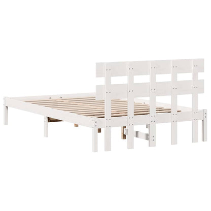 Struttura del letto Bianco 135 x 190 cm Legno massello di pino | homemem39