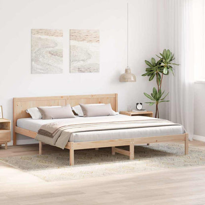 Struttura del letto Marrone 200 x 200 cm Legno massello di pino | homemem39