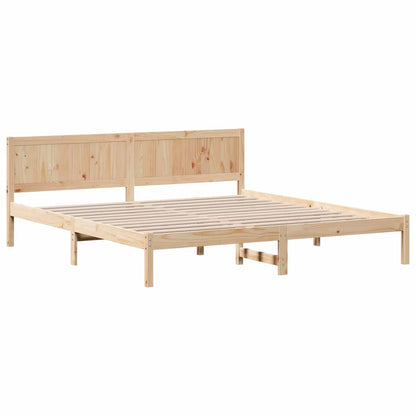 Struttura del letto Marrone 200 x 200 cm Legno massello di pino | homemem39