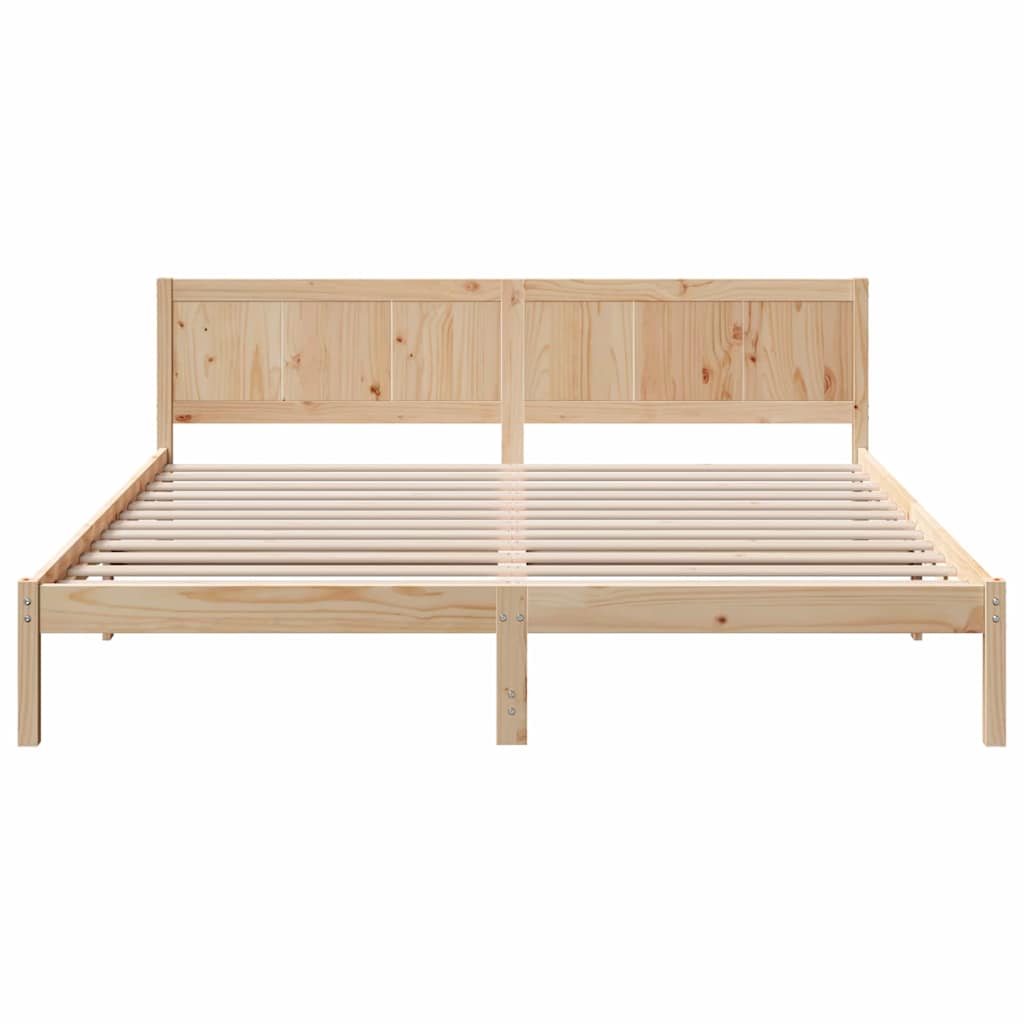 Struttura del letto Marrone 200 x 200 cm Legno massello di pino | homemem39