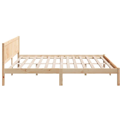 Struttura del letto Marrone 200 x 200 cm Legno massello di pino | homemem39