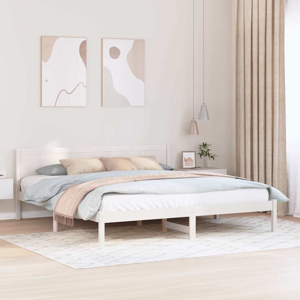 Struttura del letto Bianco 200 x 200 cm Legno massello di pino