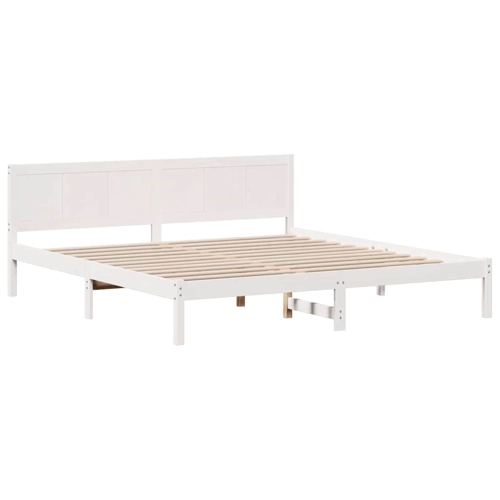 Struttura del letto Bianco 200 x 200 cm Legno massello di pino | homemem39