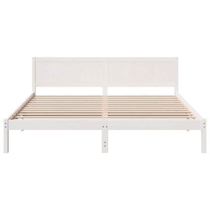 Struttura del letto Bianco 200 x 200 cm Legno massello di pino | homemem39