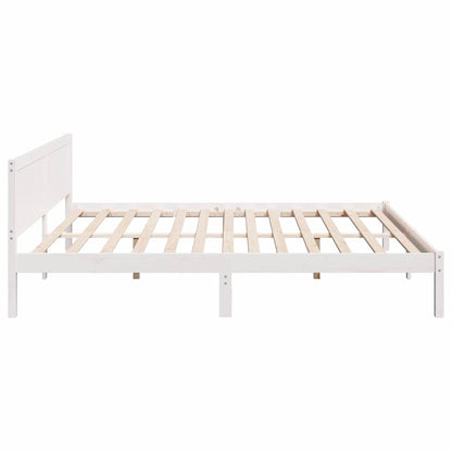 Struttura del letto Bianco 200 x 200 cm Legno massello di pino | homemem39