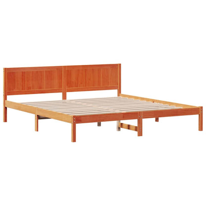 Struttura del letto Marrone 200 x 200 cm Legno massello di pino | homemem39
