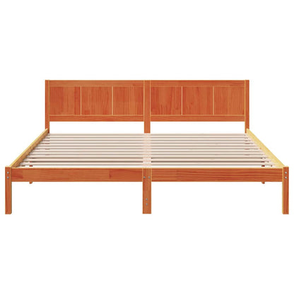Struttura del letto Marrone 200 x 200 cm Legno massello di pino | homemem39