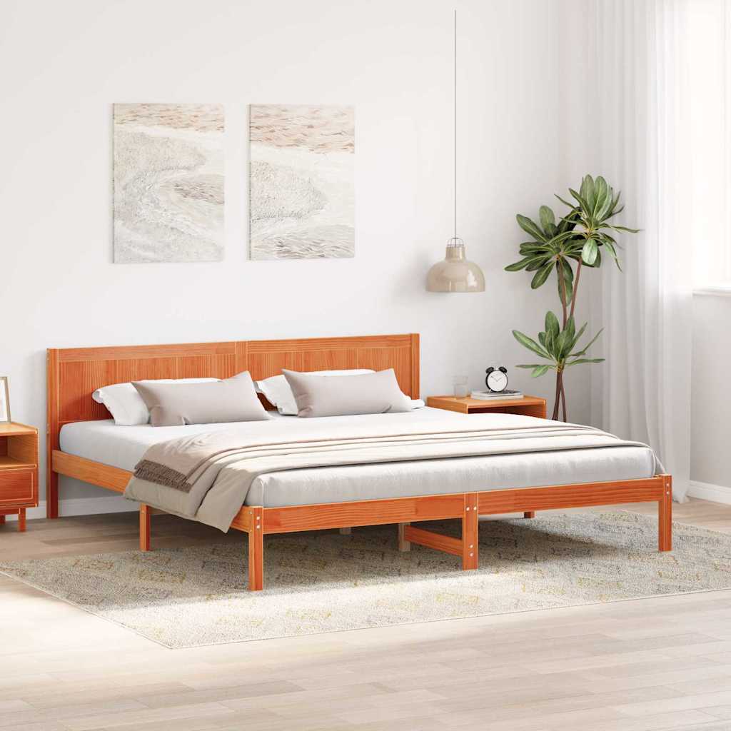 Struttura del letto Marrone 180 x 200 cm Legno massello di pino | homemem39