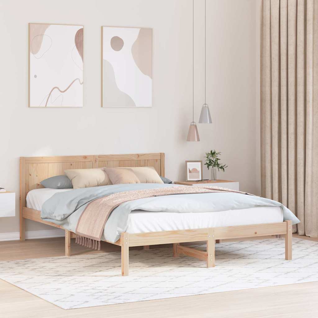 Struttura del letto Marrone 140 x 200 cm Legno massello di pino | homemem39