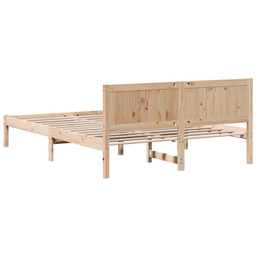 Struttura del letto Marrone 140 x 200 cm Legno massello di pino | homemem39