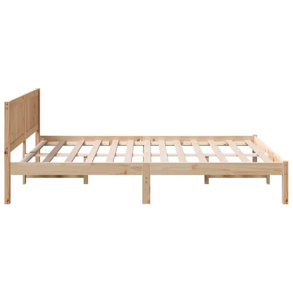 Struttura del letto Marrone 140 x 200 cm Legno massello di pino | homemem39