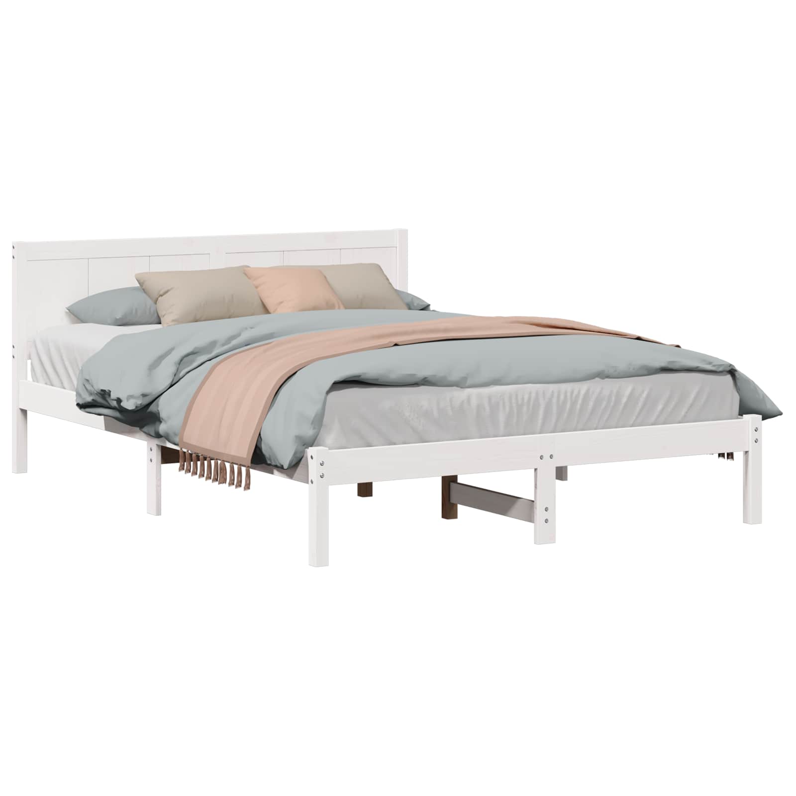 Struttura del letto Bianco 140 x 200 cm Legno massello di pino | homemem39